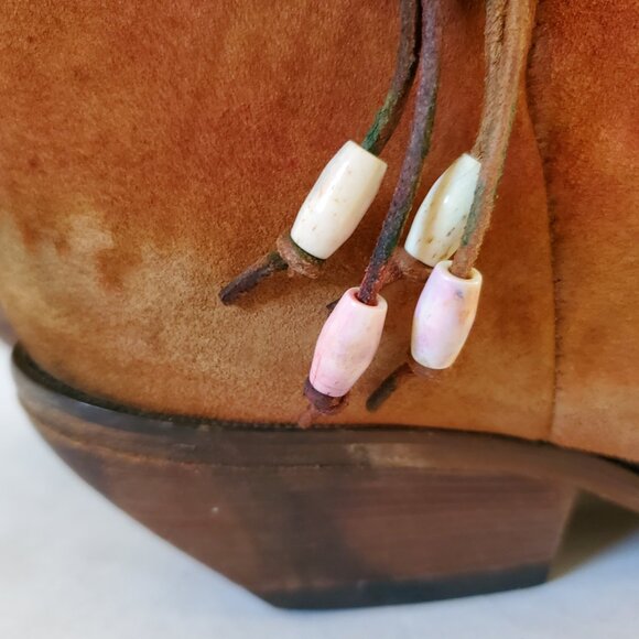 Brown pink red blue purple leather vintage Western cowgirl rodeo festival tiedye - Picture 6 of 9